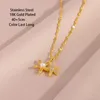 Pendant Necklaces In Trendy 18K Gold Plated Open Sea Star For Women Female Stainless Steel Clavicle Chain Jewelry Wholesale