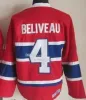 Vintage hokey formaları 10 Guy Lafleur 4 Jean Beliveau 9 Maurice Richard 29 Ken Dryden 33 Patrick Roy Retro CCM Üniformaları