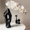 Vases Vase creux Design moderne décoration de la maison artisanat en céramique esthétique pour fleur créatif salon ornements bouteille décorative