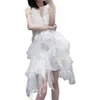 2024 Summer New V -ring MIU - White Swan Feather Short Dress Polka Dot Dress