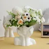 Vases Nordic Body Figure Ceramic Vase Fake Flower Arrangement Art Club Coffee Table Sculpture Crafts Home Room Desktop Figurines Decor