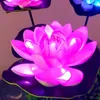 أدى سلاسل LED Solar Lotus Control Control Outdoor Waterproof Shining Flower Lamp for Garden Villa Decoration