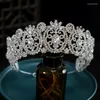 Hårklipp lyxiga kronor för kvinnor Crystal Rhinestone Tiara bröllop brud huvudbonad barock prinsessan brud krona quinceanera