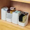 Förvaringsflaskor Öppna frontdip Bin Pantry Organizer Box For Kitchen Badrumshylla Skåpskåp Kylskåp