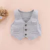 Ensembles de vêtements Vêtements pour bébés Garçon Combinaison une pièce Automne Gentleman Séparé Trois pièces Ensemble Barboteuse d'extérieur