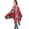 Scarves Double-sided Fleece Shawl Wedding Party Ethnic Style Thicken Cashmere Cape Winter Warm Plush Wraps Scarf