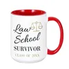 Tazze Tazza divertente Law School Survivor Class Of 2024 Laurea Caffè Tazza da tè per studenti laureati 15 once Acqua di casa Succo