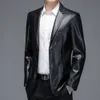 Spring and Autumn Haining Genuine Leather Jacket for Mens Suit Sheep Slim Fit Short