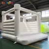 4.5x4.5m (15x15ft) Com ventilador ao ar livre Inflável Casamento Bouncer Branco Topo Jumper Castelo Bouncy