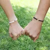 Charme pulseiras casal pulseira artesanal tecido fio corda sorte mulheres homens amante encantos jóias ajustáveis ​​para o presente dos amantes