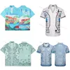 Chemises chemises de créateurs chemise de luxe hommes mode imprimé géométrique chemise de plage de sable Hawaii chemises décontractées florales hommes coupe ajustée à manches courtes variété