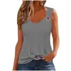 Women's Tanks Solid Color Round Neck Loose Sleeveless Vest Fashion Casual Top 80s Tops For Women Athletic Graphic