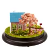 유리 표지가있는 상자 섬세한 만화 DIY 음악 상자가 모은 퍼즐 장난감 장난감 선물 아름다운 정원 인형 아트웨어