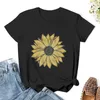 Women's Polos Painted Sunflower Watercolor Artwork T-shirt Tops Hippie Clothes Blouse T-shirts For Women Cotton