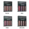 4 unids/set brillo de labios Mini maquillaje de labios mate Waterdichte N-stick N-Fading barras de labios maquillaje Cosmetis cuidado de los labios herramientas de belleza P75p #