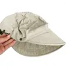 Berets Fashion Fishing Hat For Girl Long Brims Soft Foldable Baseball Sunproof PeakedHat Adjust Bucket Camping