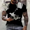 Para portret cyfrowa koszulka z nadrukiem dla mężczyzn zwyczajnego trendu z krótkim rękawem top