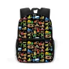 Sacs Cartoon Police Car School Bus Bus Print Backpack for Teenagers Excavator Truck Children Daypack Mindergarten Sacs Spect