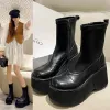 Stiefel Damenschuhe im Verkauf 2023 Neue Größe Zunahme runder Zehen Midcalf Women Boots Herbstmarke Pu Women Shoes de Mujer de Moda