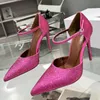 Amina Muaddi sandales chaussures de créateur pour femmes mode strass escarpins à talons aiguilles de 10 cm à talons hauts recommande fortement la sandale de créateur 35-42