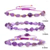 Filo 3 pz/set Casuali Quarzi Rosa Perline Braccialetti Corda Intrecciata Regolabile Pietra Naturale Occhio di Tigre Per Le Donne Regali