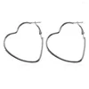 Boucles d'oreilles pendantes simples grand cercle coeur pour filles femmes mode amour charme clous d'oreille bijoux accessoires cadeaux de fête article de Couple