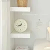 Desk Table Clocks Korean Style Wall Clock Desk Cream White Round Clock Wall Decoration for Bedside Table Living Room Home Desk Docor Room Decor L240323