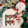 Fałszywe paznokcie 24pcs Święta Fałszywe drzewo Świętego Mikołaja Press na paznokcie zielony czerwony festiwal zimowy sztuczny dla kobiet