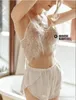 Lingerie sexy menina sono sono três peças Mulheres manto de verão transparente gaze renda em casa usa extremo roupão de roupão de banho de tentação