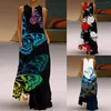 Casual Dresses Women Summer Sleeveless Print V Neck Maxi Loose Tank Semi Formal Cute Sundresses For Woman's
