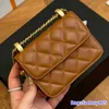 Klassische Woc Double Ball Mini Flap Umhängetaschen Frankreich Marke gesteppte Seriennummer Umhängetasche Luxus Designer Mode Damen Echtleder Kettentasche Münzgeldbörse