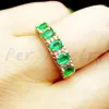 Cluster Ringen Per Sieraden Natuurlijke Echte Smaragd Ring 925 Sterling Zilver 0.25ct 5 Stuks Edelsteen Fijn Voor Mannen Of vrouwen J9122