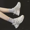 Casual Shoes Platform Sports for Women 2024 Spring Autumn White Mesh Breattable Running Tennis Female Sneakers Zapatos de Mujer