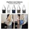 Totes Fashion Crossbody Bags Quilted Cotton Padded Shopper Bag Solid Color Shoulder Handbags Zipper For Travel Lady Purse