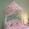 Enfants tipi tentes enfants jouer maison château coton tente pliable auvent lit rideau bébé berceau filet filles garçon chambre décoration 240318