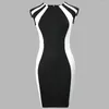 Casual Dresses Mid-Waist Stylish Women Wedding Party Elegant Bodycon Dress Breathable Summer Color-Block Female Clothing