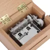 箱15メモ7PCS空白の紙テープと穴のパンチャーDIYミュージックボックスを備えたハンドクランクされた木製ミュージックボックス