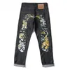 Y2K Jeans American Retro Hip Hop Fashion Print Jeans Male Harajuku Punk Gothic Wide Pants Par Casual Straight Street Wear 240311