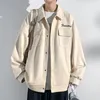 Automne Revers Veste Hommes Lâche Daim Vestes Affaires Hip Hop Casual Broderie Double poches Beau Baseball Uniforme Manteau 240321