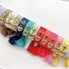 Urok Bracelets 5pcs Style Kolorowa bransoletka tkanina ręcznie tkana z sercem dla kobiet zorganizowana regulowana lina na frędzel