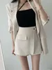 Abito a due pezzi Abito da donna vintage Solid Chic Blazer Gonne Abito estivo Casual Elegante Cappotto da lavoro Mini Saya Abiti Set di pezzi formali femminili