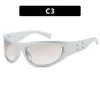 2 peças de moda de luxo designer Jenines mesmos óculos de sol para Y2K Spicy Girl tecnologia futurista óculos de sol de ciclismo ao ar livre de alta qualidade
