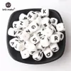 Lets Make 500pcs Alphabet Letters 12mm Food Grade Silicone DIY Teething Necklace 26 Letters BPA Free Silicone Teether Beads 240308
