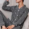 Men's Sleepwear Spring Autumn Men Stripe Cotton Pajamas Casual Plaid Pajama Long Sleeve Breathable Comfortable Sets