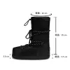 Boots Waterproof Women Snow Boots Fashion Ski Space Boots White Black Warm Plush Winter Shoes Chunky Platform Flat Heel MidCalf Boots