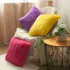 Pillow Soft Plush Throw Pillowcase 43x43cm Soild Color Fur Square Covers For Office Sofa Car Chair Living Room Home Decoration