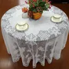 Table Cloth 1 Pc Round/Rectangle Tablecloth White Lace Snowflake Pattern Wedding Dining Cover Home Christmas Party Decora