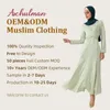 Aschulman Hot Sell Custom Muslim Islamic Clothing Two Piece Set Open Abaya Womens Dress