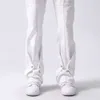 White Breasted Micro Flared Jeans for Men's American High Street Vibe Style Stacked Pants, Trendy and Handsome Casual Pants