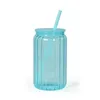 16オンスの昇華カラーガラスタンブラー色付きのプラスチック製の蓋ストローガラス花瓶カップメイソンジャーリビーカンフラワーズボトルJJ 3.24